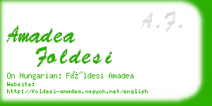 amadea foldesi business card